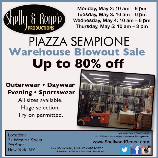 Piazza Sempione Warehouse Blowout Sale