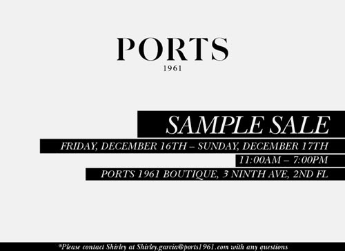 Ports 1961 Sample Sale