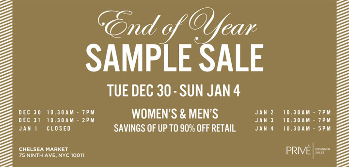 Prive End of Year Sample Sale