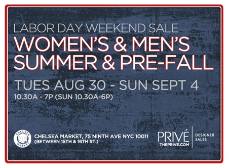 Prive Labor Day Weekend Sale