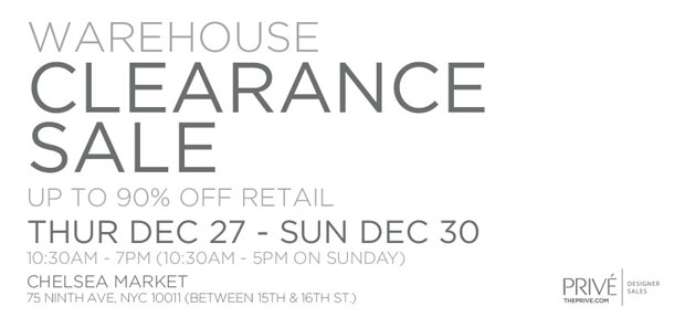 Prive Warehouse Clearance Sale