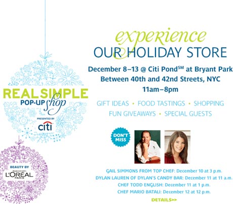 Real Simple Holiday Pop-up: 12/8 - 12/13