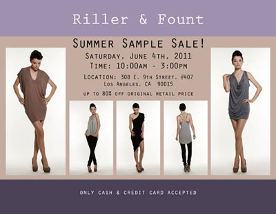 Riller & Fount Sample Sale