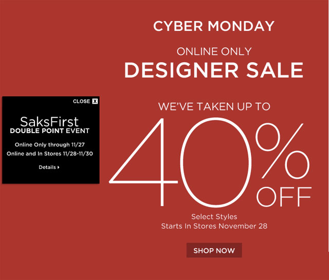 Cyber Monday at Saks Fifth Avenue