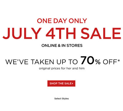 July 4th One-Day Sale! Up to 70% off at Saks: 1/4