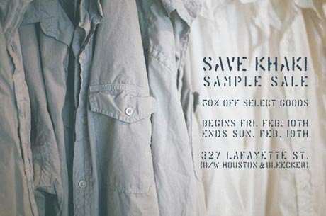 Save Khaki Sample Sale
