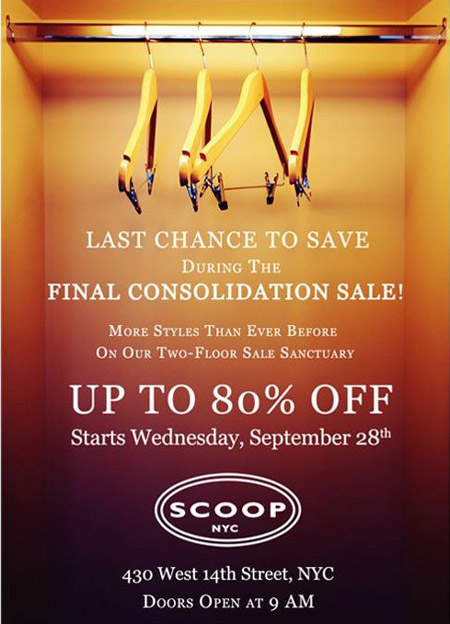 Scoop NYC Final Consolidation Sale