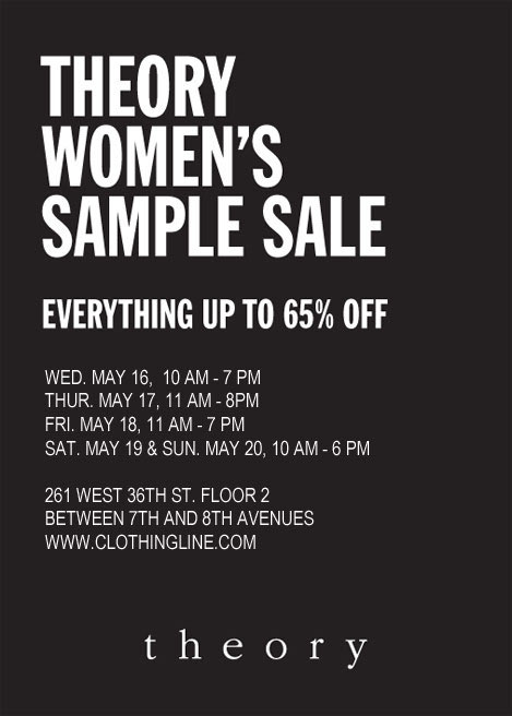 Theory Women's Sample Sale