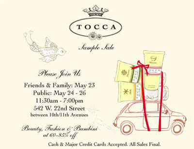 TOCCA Spring Summer Sample Sale
