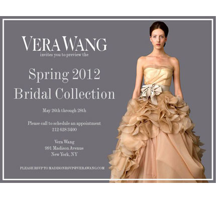 Vera Wang Bridal Trunk Show 5/26 - 5/28
