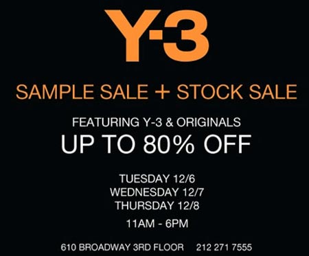 Y-3 Sample Sale