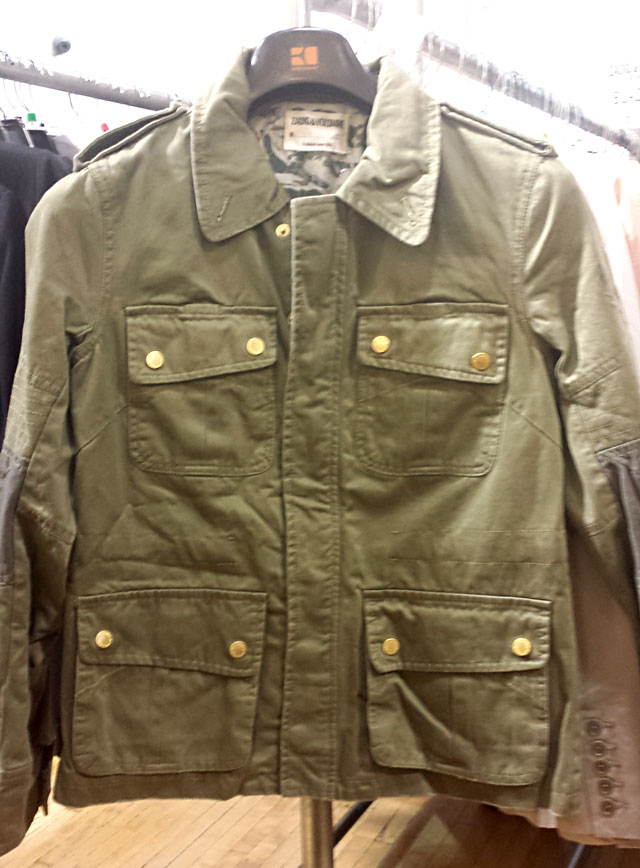 Military jackets for $230 at Zadig & Voltaire Sample Sale