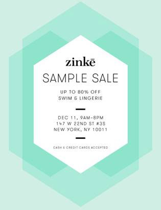 Zinke Summer Sample Sale 