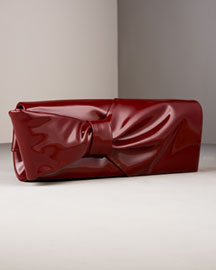 christian louboutin patent bow clutch