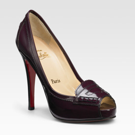 louboutin patent loafer pumps