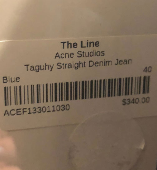 Acne Studios Taguhy Straight Denim Jean