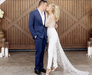 Model Marries Wearing A Bridal Jumpsuit