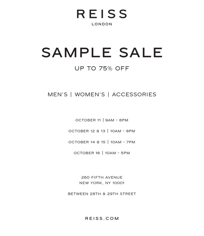 Reiss Clothing & Accessories New York Sample Sale